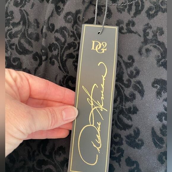 Diane Gilman 22W Whimsigoth Witchy Floral Black Velour Stretch Ankle Pant Sexy - Picture 6 of 11